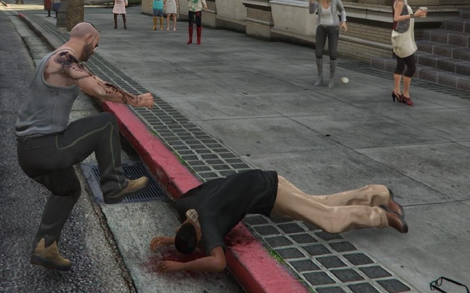 Обычные будни в любой GTA: танцующий паренёк рядом с утомившемся приятелем