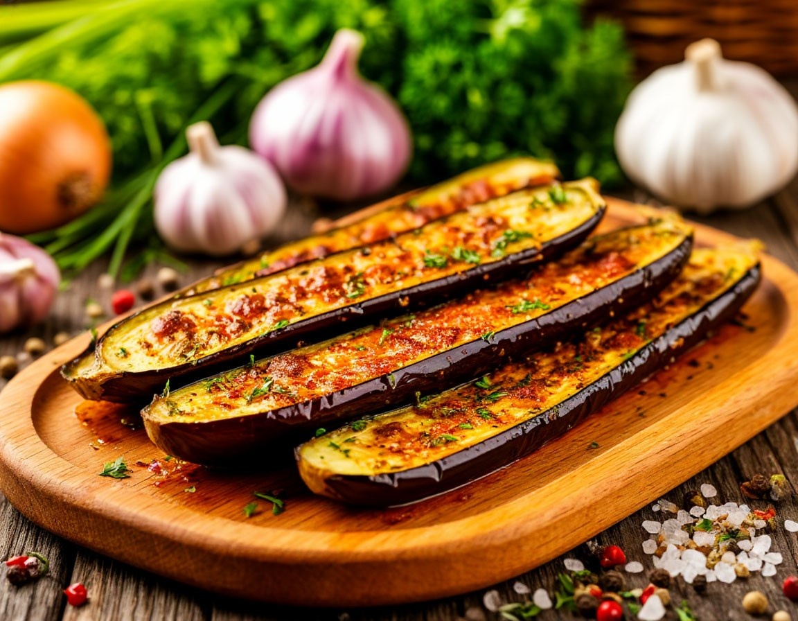 Баклажаны на гриле с маринадом