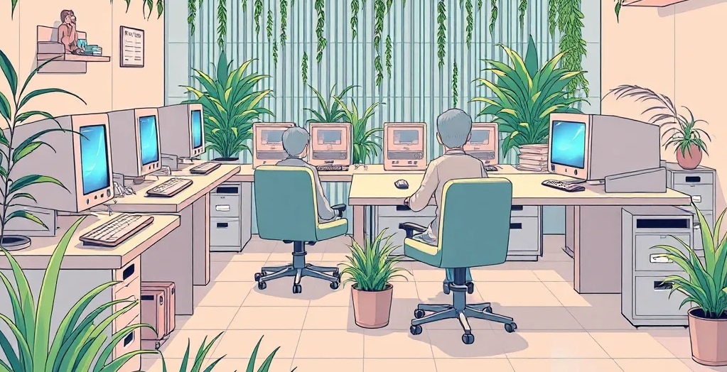 Компьютерный клуб с флористикой