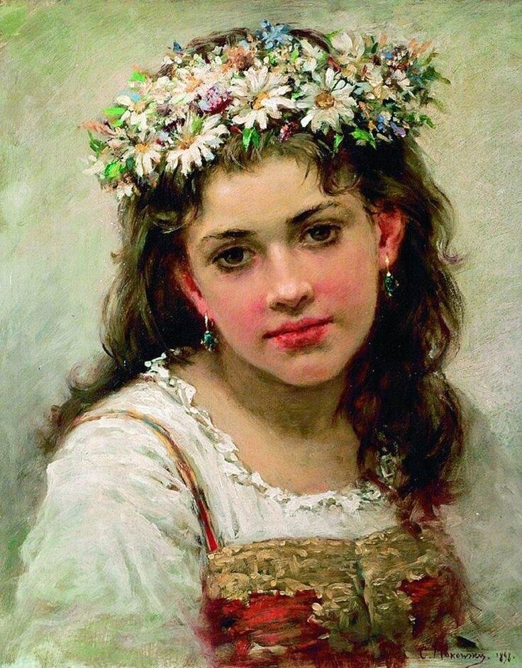 Константин Маковский - Девочка в венке 