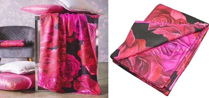 Итальянские пледы Blumarine, дизайн Rose Nero