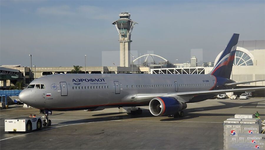 Boeing 767 авиакомпании «Аэрофлот» в Международном аэропорту Лос-Анджелеса. Фото: Наталья Селиверстова / РИА «Новости»
