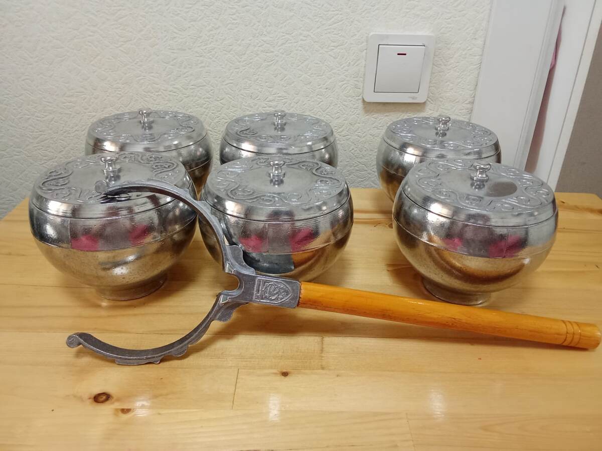 6 горшочков с ухватом "ТРАПЕЗА"