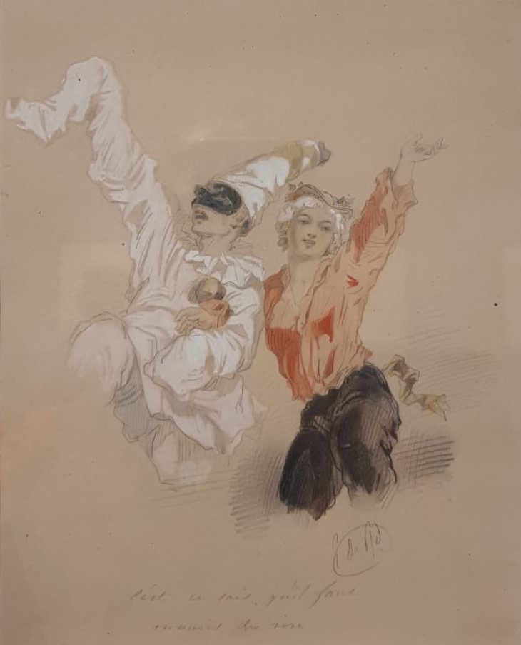 Эдуар де Бомон Вот уж повеселимся сегодня вечером! 1848-1851 картон сероватый, графитный карандаш, акварель, белила, лак