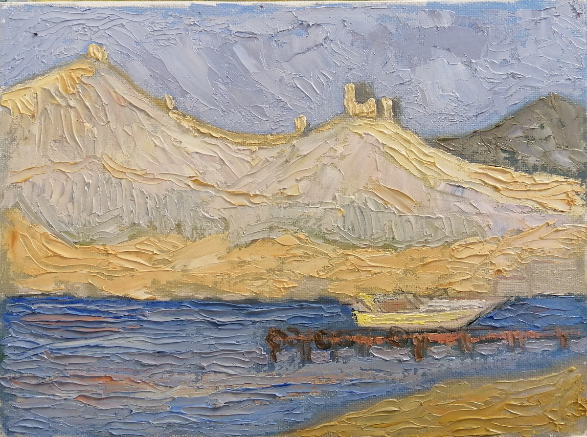 Работа автора. Крымский этюд, 18х24, 2023.