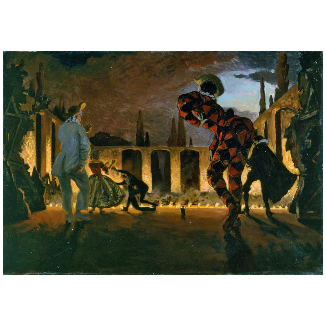 Александр Бенуа. Итальянская комедия. 1906. Русский музей