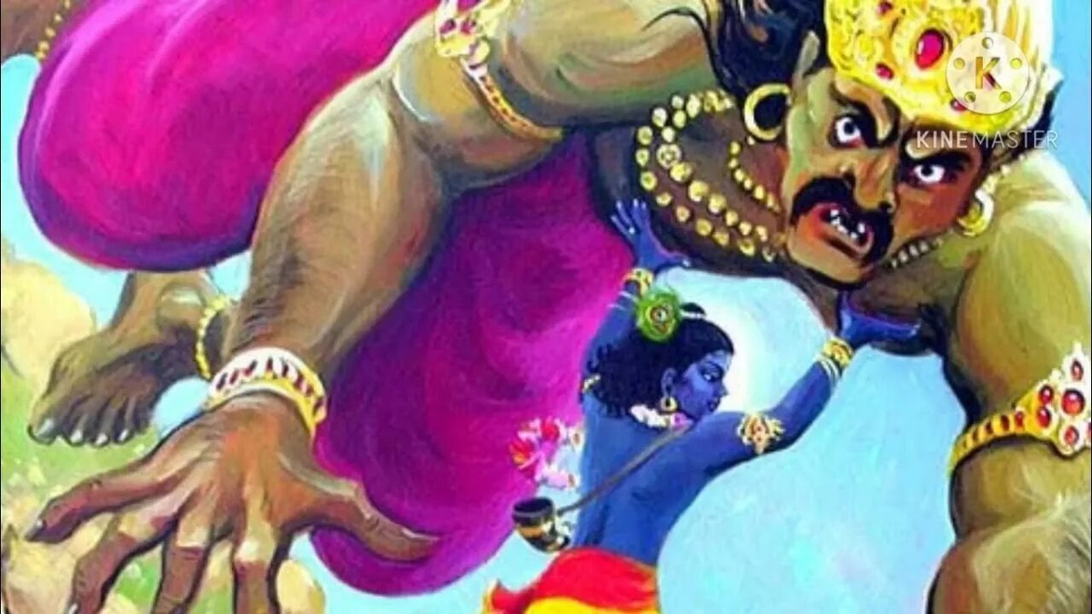 Кришна побеждает Наракасура