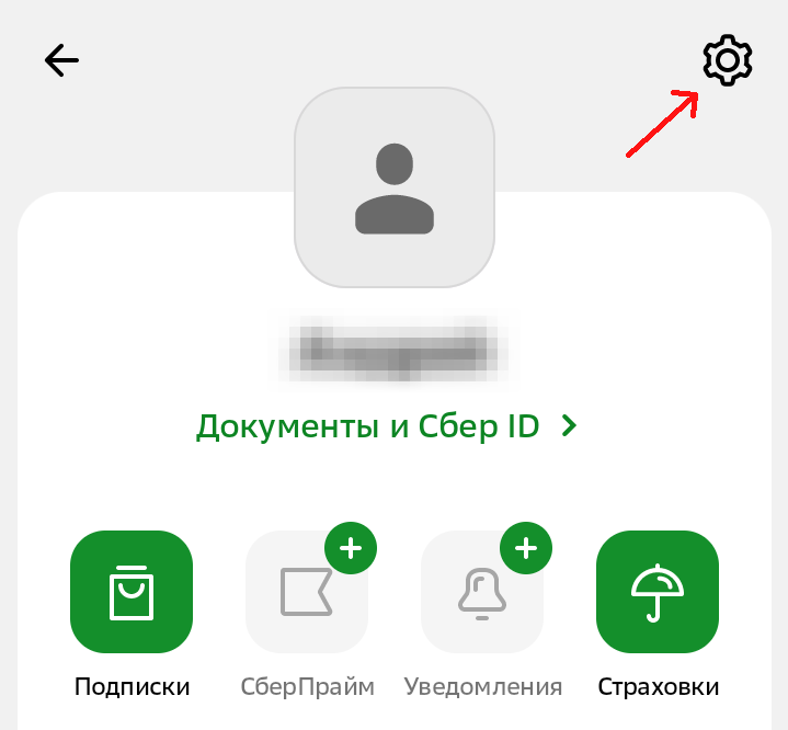 В личном кабинете Сбер-онлайн открываем настройки