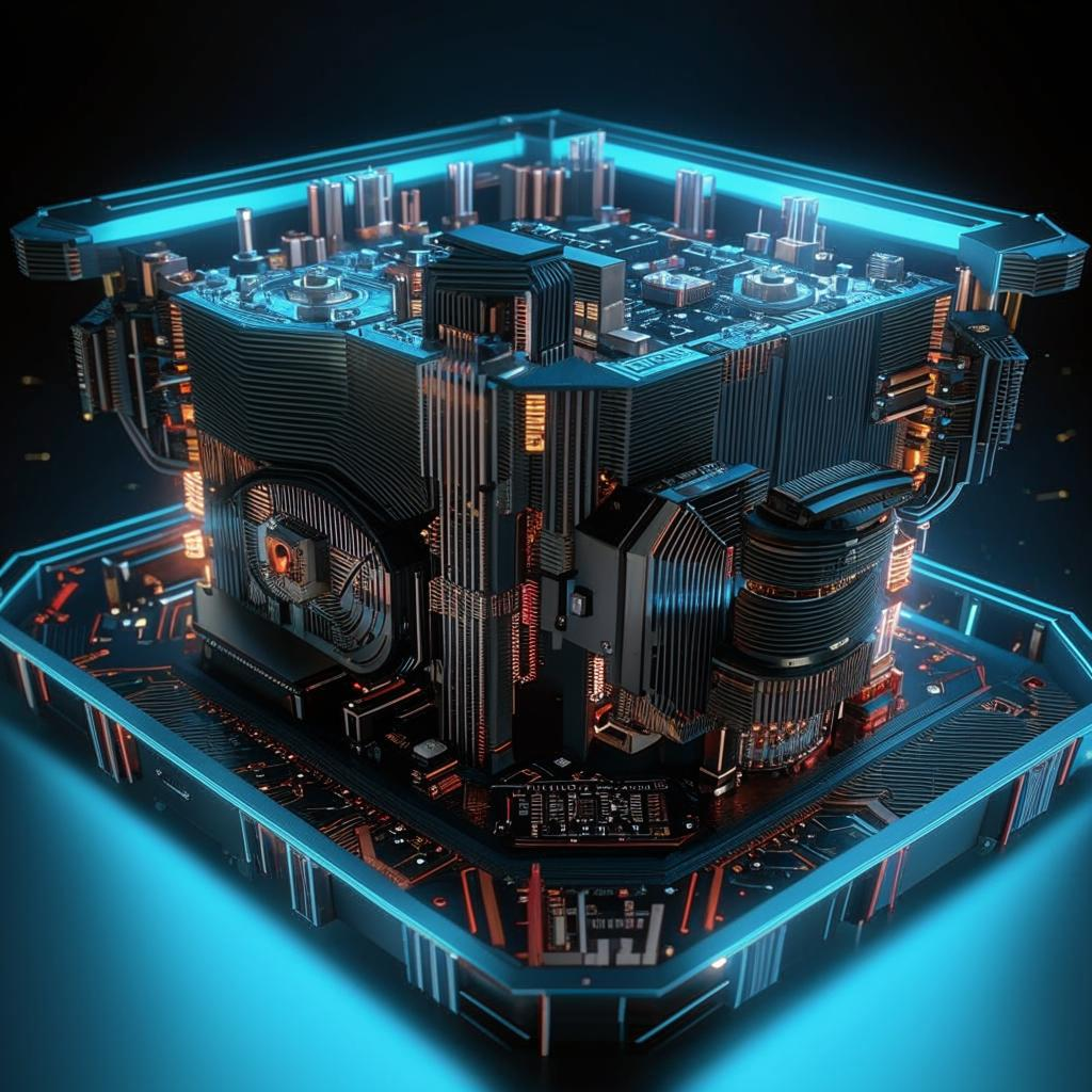 Как выглядит квантовый компьютер. (Сгенерировано ИИ)