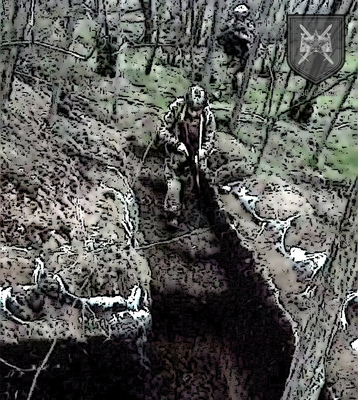 Пехота заходит в окоп