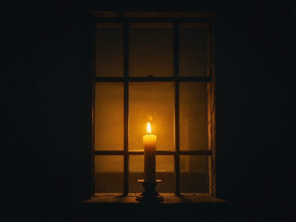 Окно было светлым. Как будто кто-то зажёг свечу. Или стоял с фонарем.