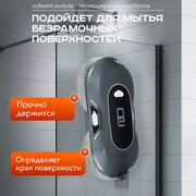 Робот-мойщик для окон Evolute, с двойным распылением, 18 салфеток, цвет металлик