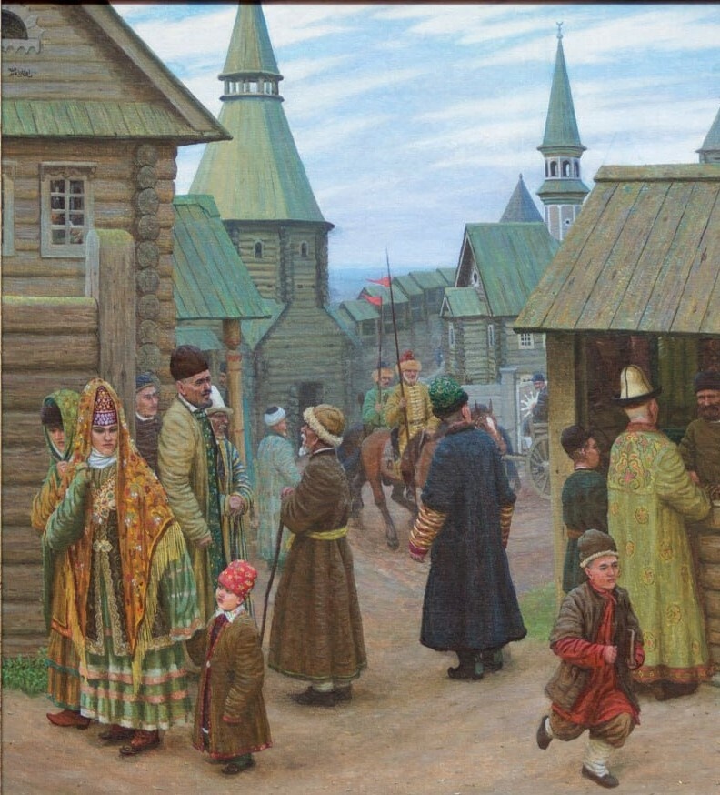
«На улицах Казани XVI века». Художник Равиль Загидуллин
Из открытых источников: t.me/artistravil