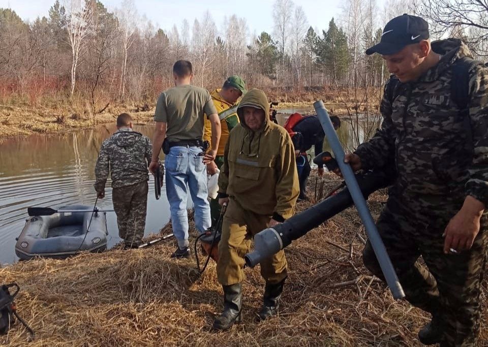     В Ермаковском районе лесные пожарные спасли остров от огня