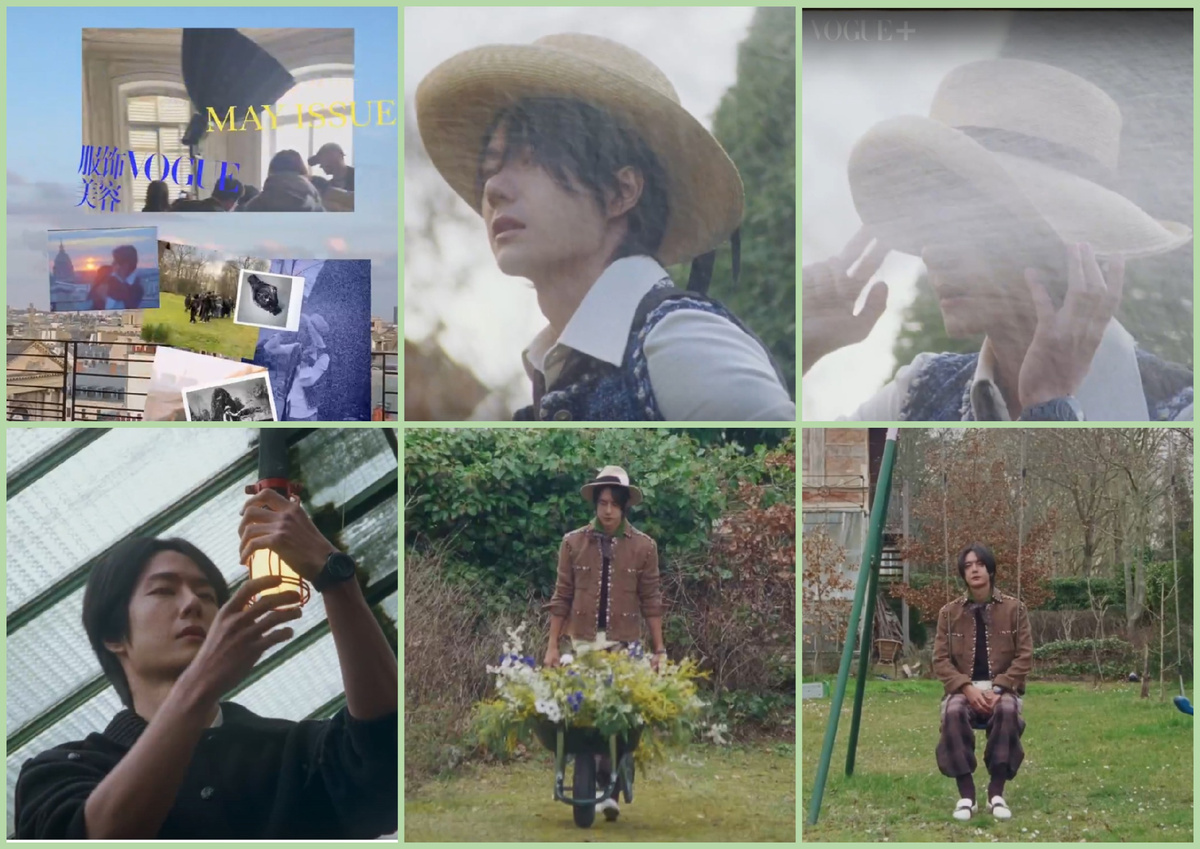 Ван Ибо осваивает новые специальности (фотографии из открытых источников, коллаж мой)