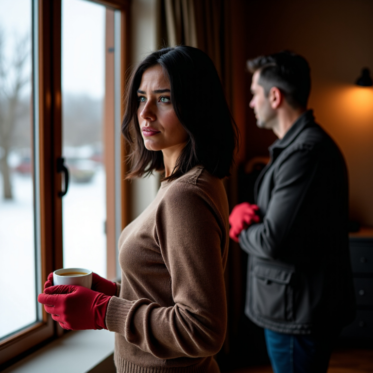 Перчатки из красной кожи