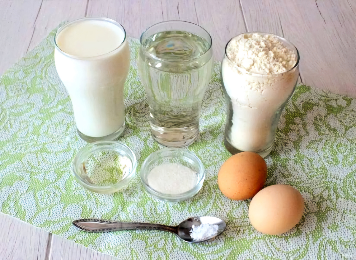 Ингредиенты для блинов 3 стакана