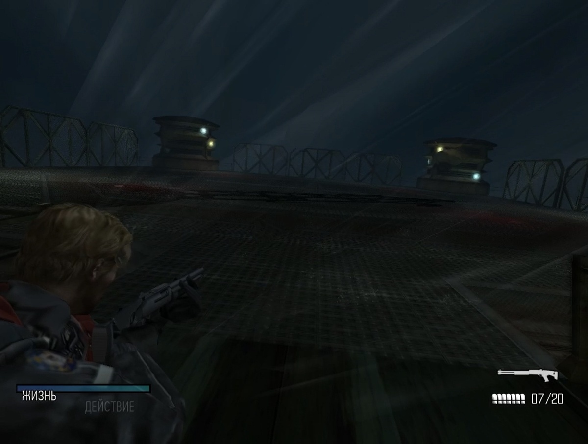 Скриншот из игры "Cold Fear". Вертолётная площадка на платформе "Звезда Сахалина"