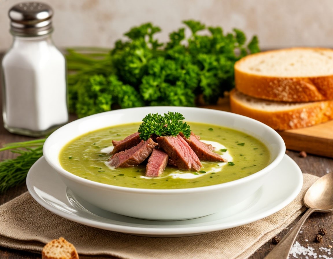 Гороховый суп-пюре с копченостями