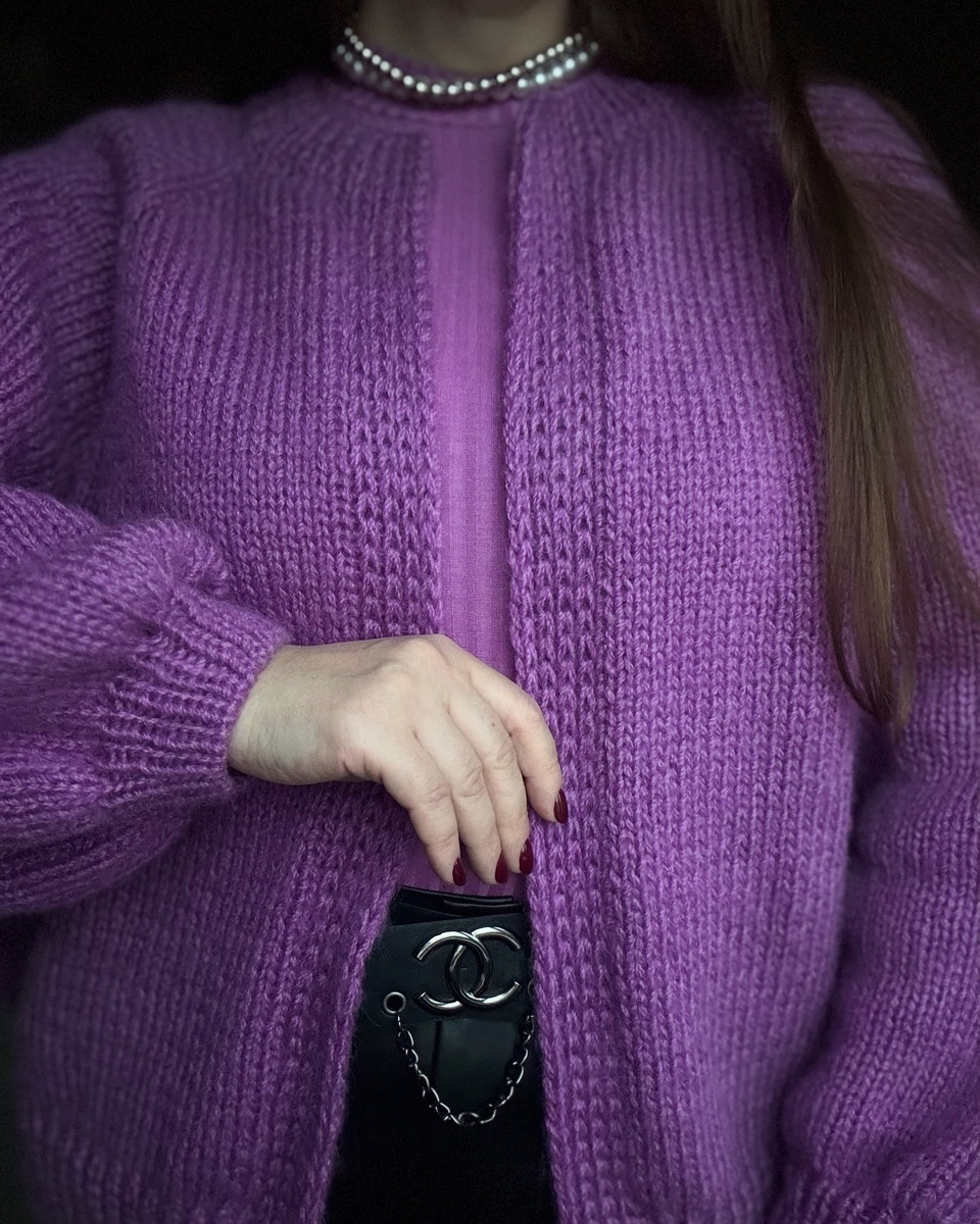 Кардиган спицами, oversize 