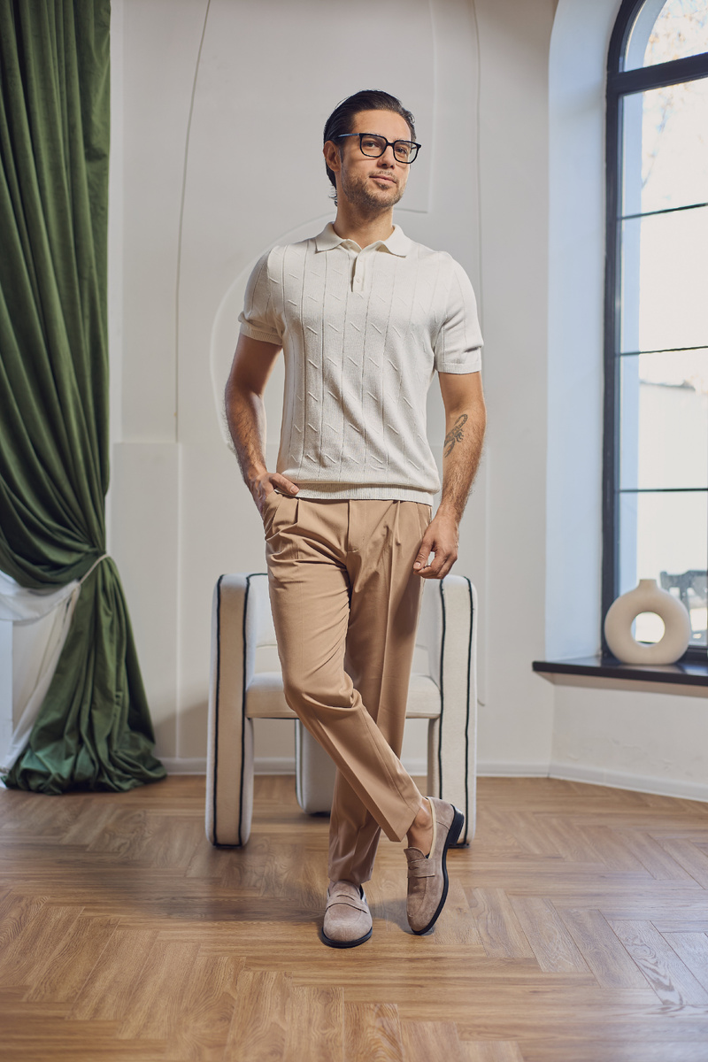 Мужские брюки чинос в светло-бежевом оттенке Mazaltovman