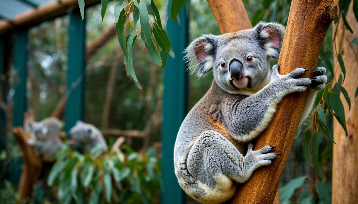 В зоопарках создаются условия, максимально приближённые к естественной среде обитания коал