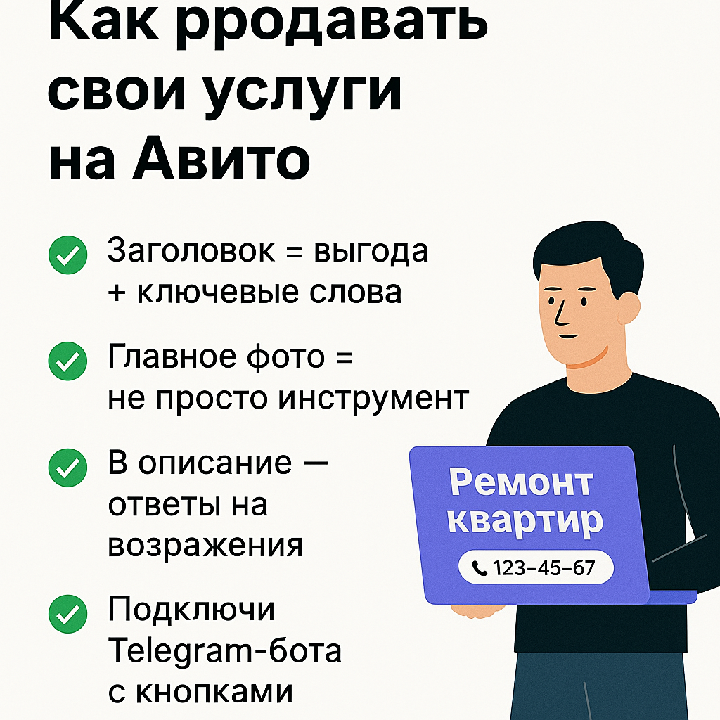 Как продавать свои услуги на Авито и закрывать клиентов на авто