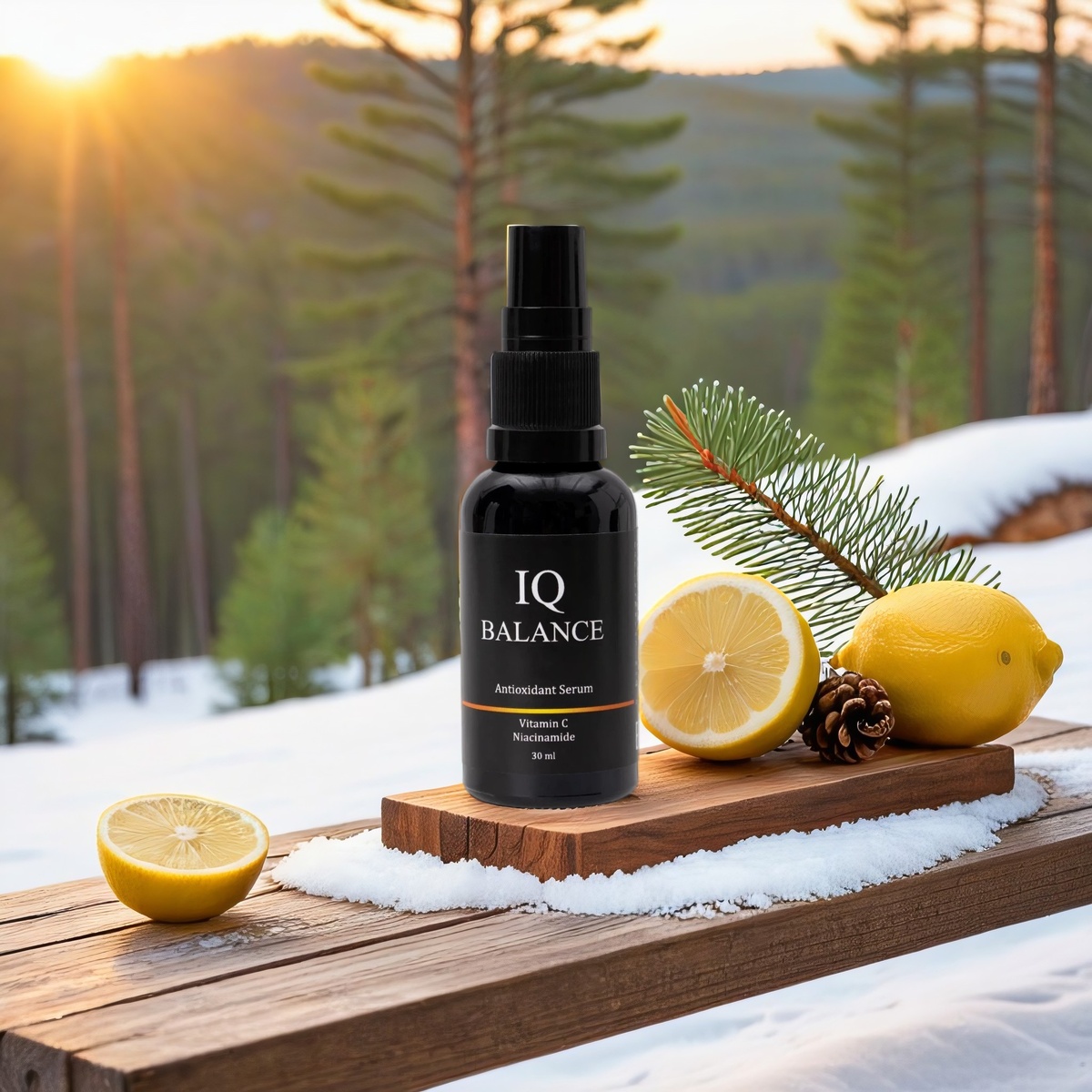 Увлажняющая сыворотка IQ BALANCE для лица с витамином С ниацинамидом и гиалуроновой кислотой. OZON: арт. 1723414889 WB: арт. 291381788
