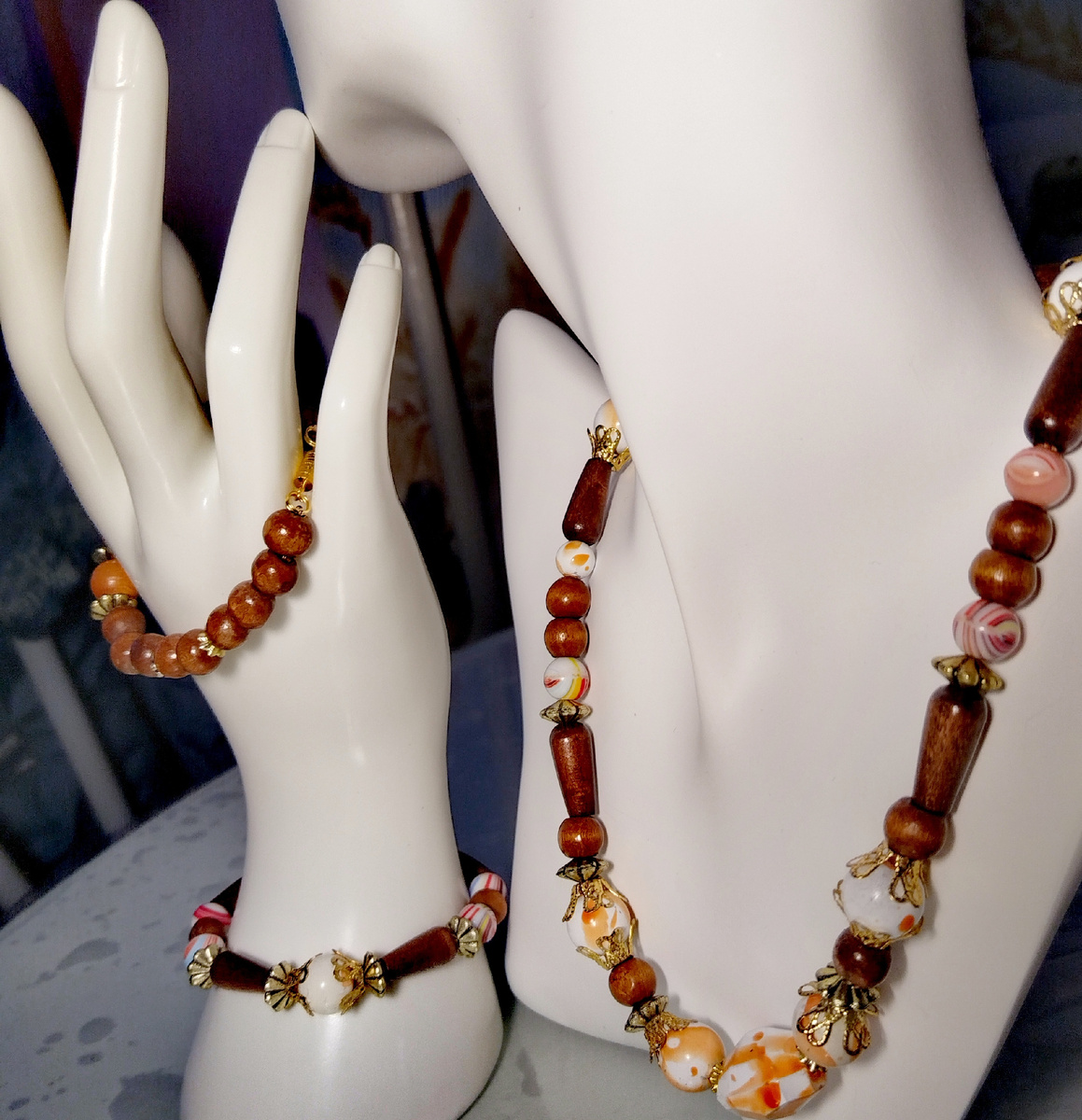 Набор из деревянных бусин