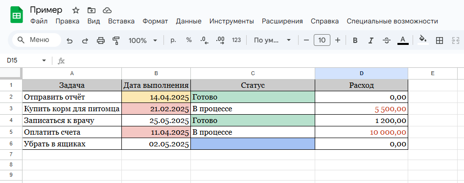 Условное форматирование: подсветка важного