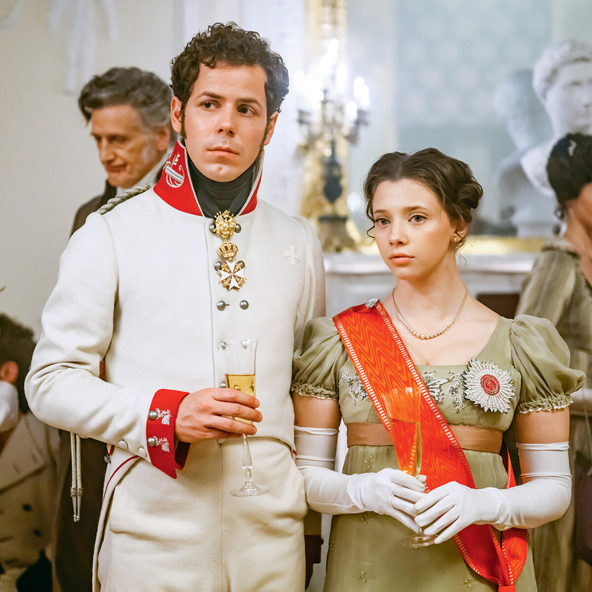   С Полиной Гухман в сериале «Александр I». 2025 г. телеканал «Россия»