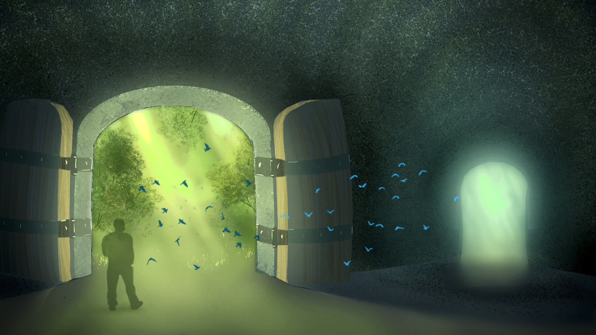 Масштаб не получился, поэтому я добавил фигуру человека. Во сне его не было.