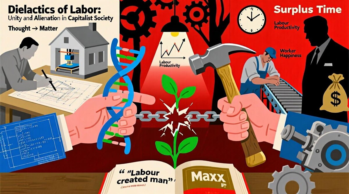 Созерцатель мыслит, созидатель трудится — что объединяет эти два процесса? Деятельность. Деятельность включает в себя как физические, так и умственные действия, составляющие её основу. Умственный и физический труд представляют собой стороны одной медали: они являются диалектическими противоположностями, которые взаимодействуют в рамках единого процесса. Деятельность, в свою очередь, воплощает в себе это противоречие, объединяя противоположности в стремлении к результату.
