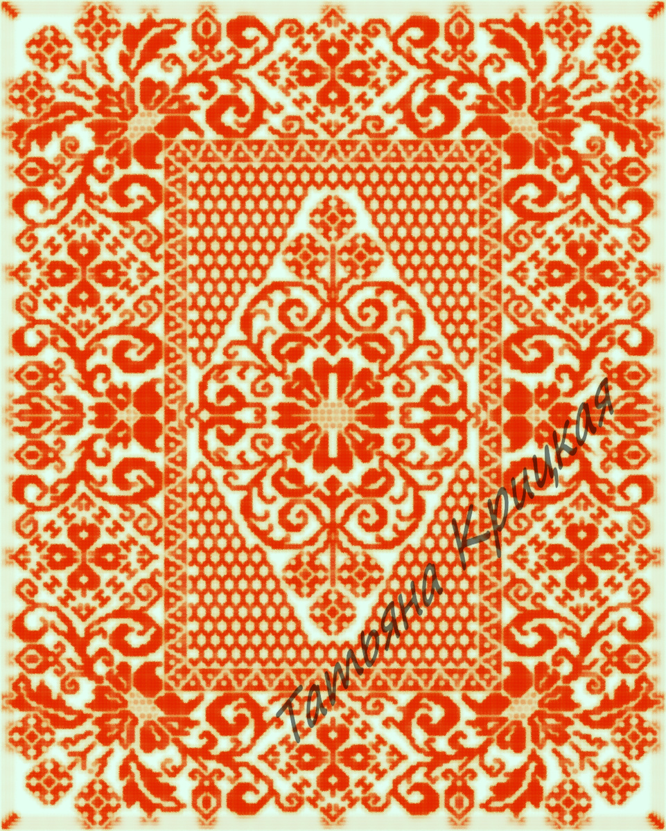 Схема для мозаики крючком "Фирюза". Размер 385х481.