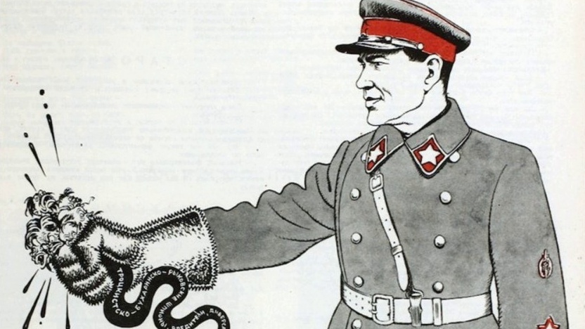 Рисунок Б. Ефимова «Стальные ежовы рукавицы», 1937 год