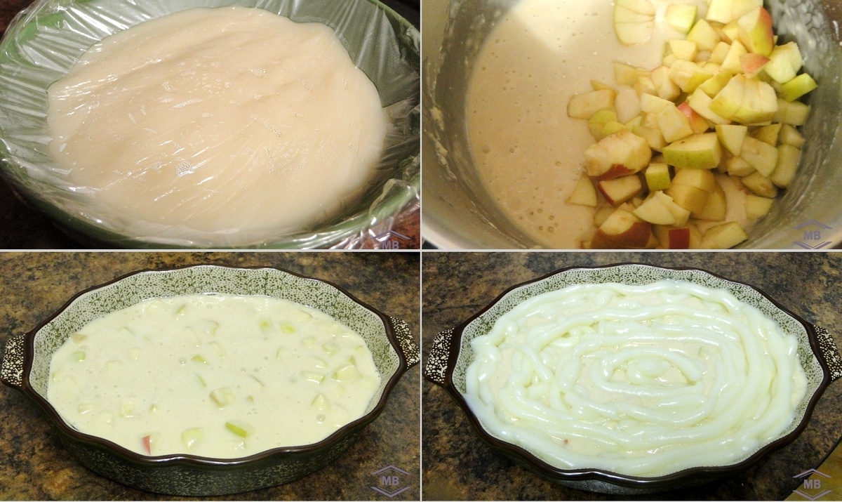 Фруктовый пирог готовится сразу с начинкой