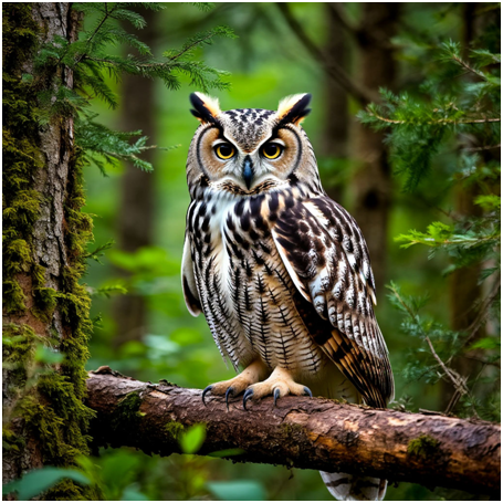 Сгенерировано ИИ- вас приветствует филин- Хозяин Леса?!