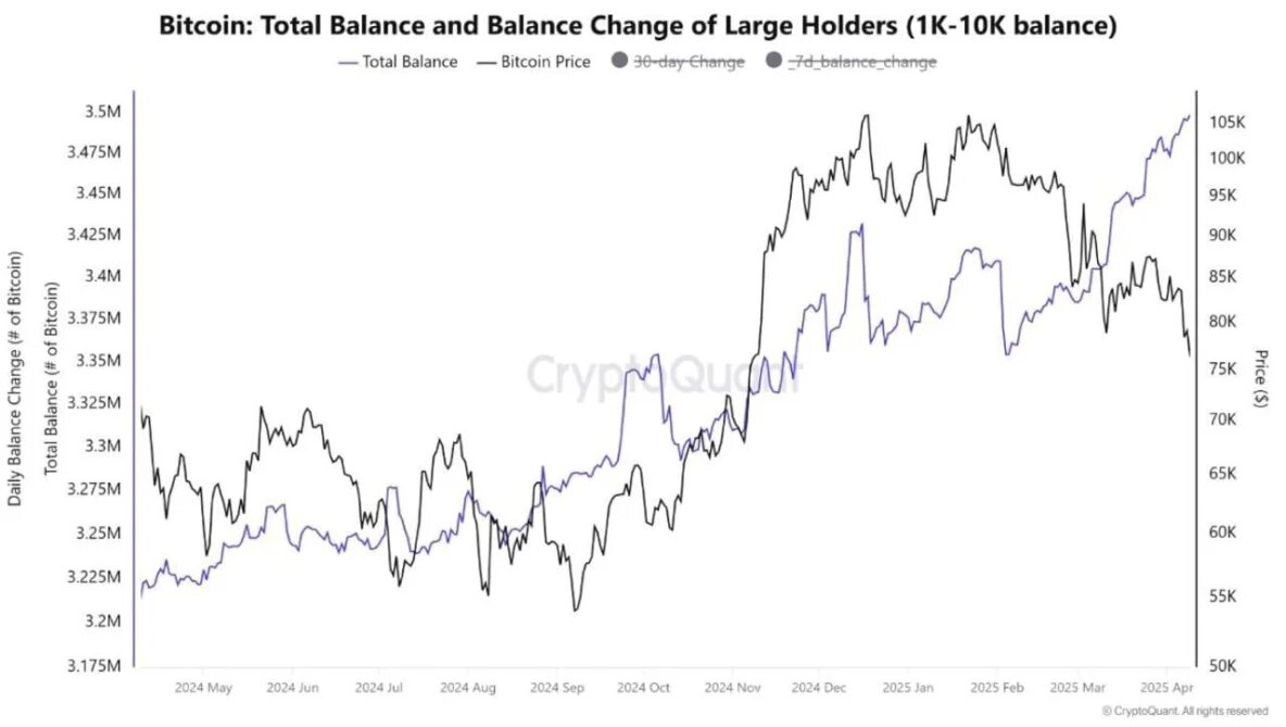 Статистика данных по балансу Bitcoin за май 2024-апрель 2025.