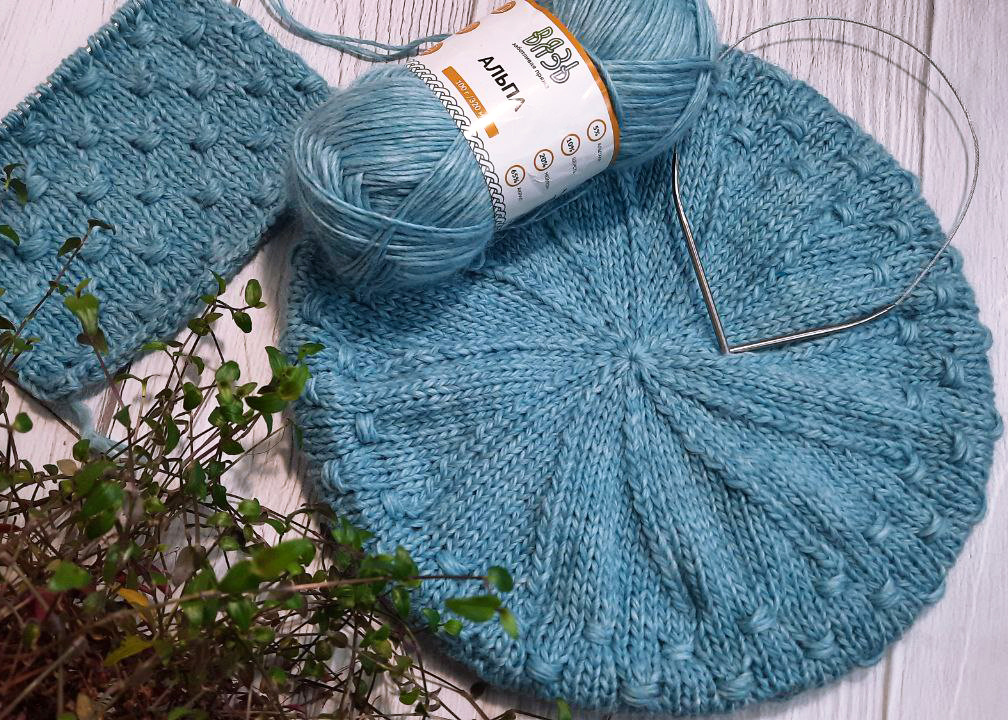 Мастер-класс "Узорный женский берет" | Вяжем спицами