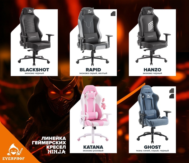Линейка геймерских кресел Ninja