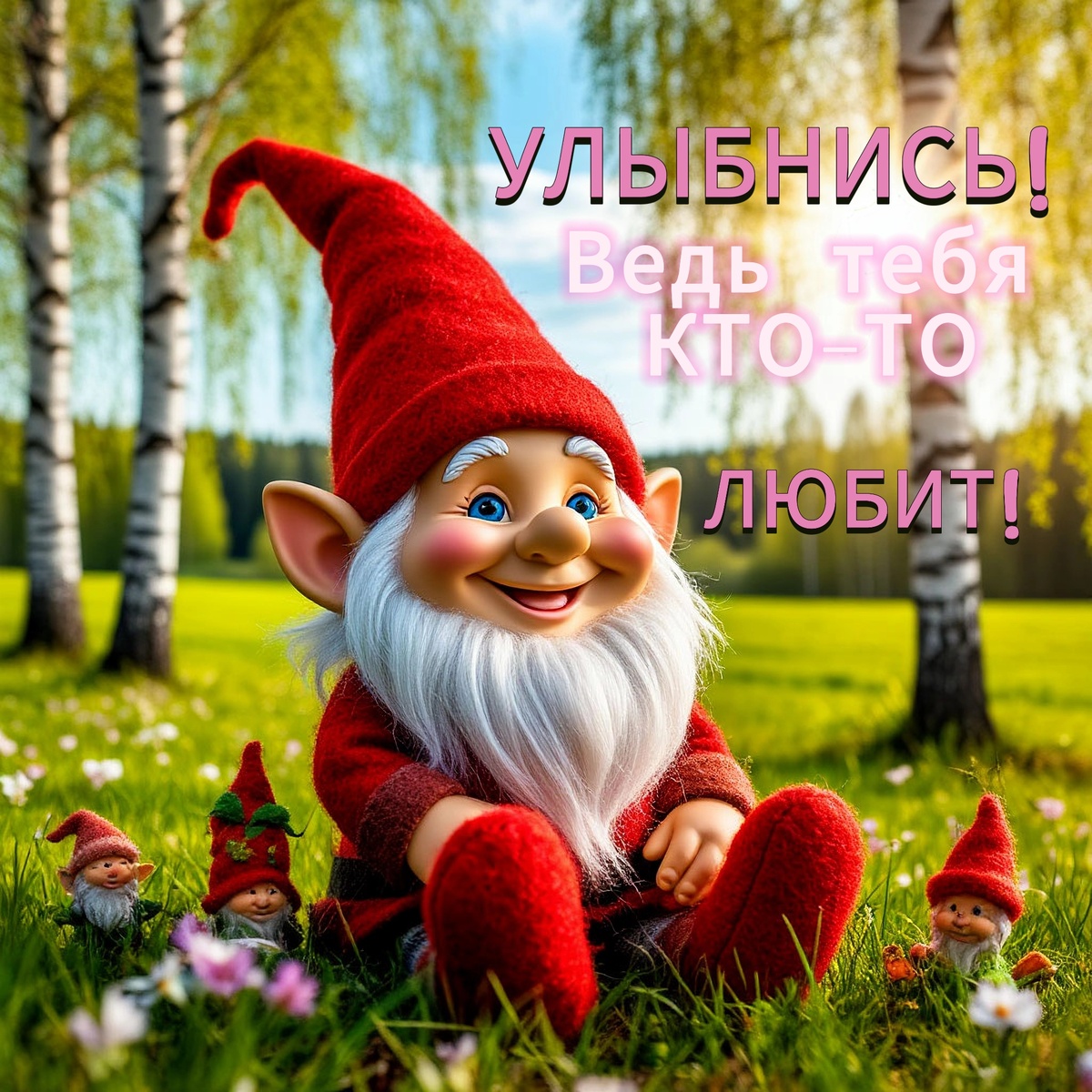 Картинка, гномик улыбается! 