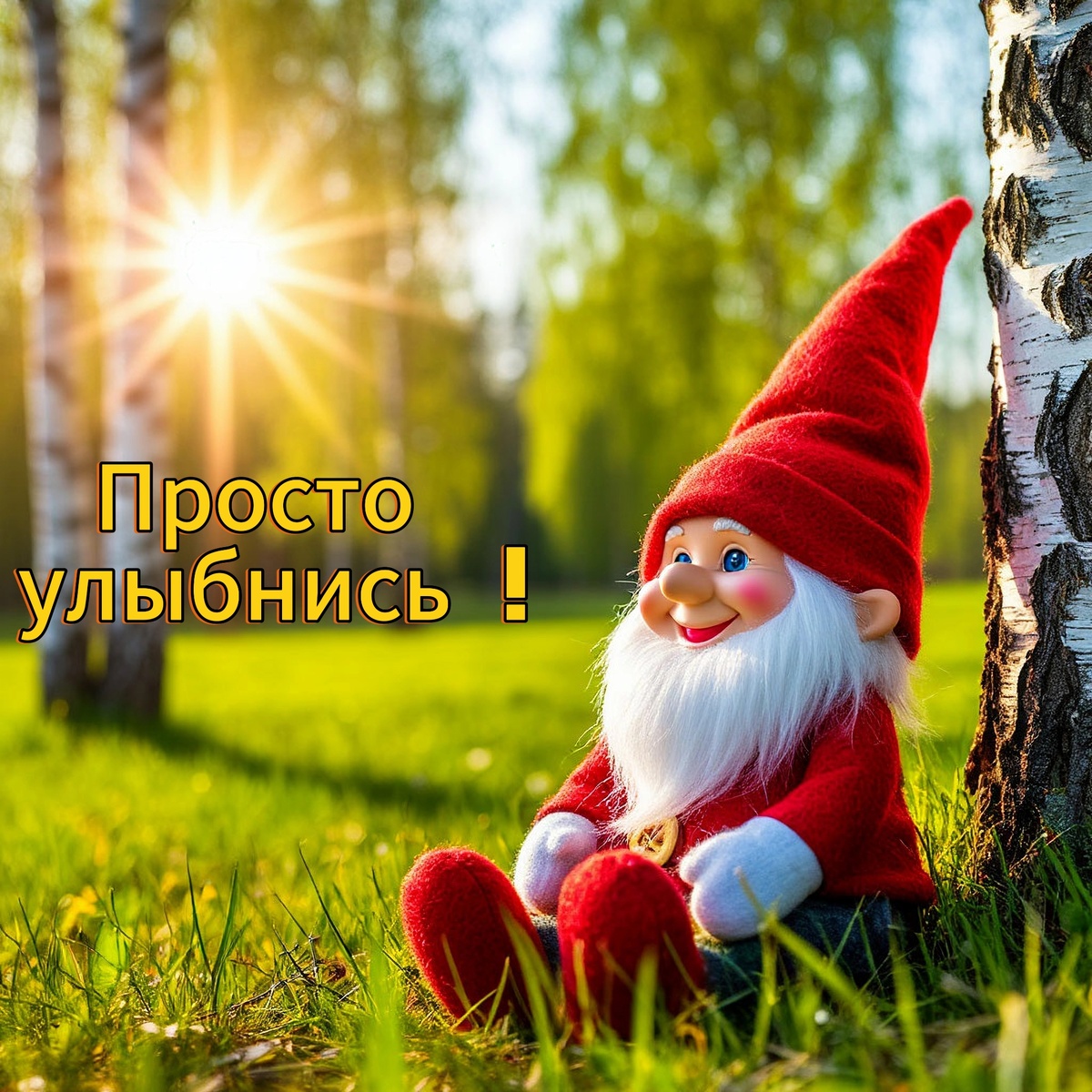 Картинка, гномик улыбается! 