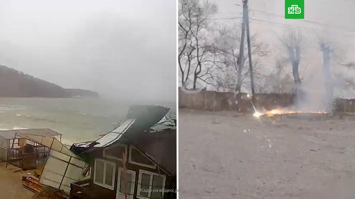    Ураганный ветер сносит крыши домов и обрывает провода в Приморье
