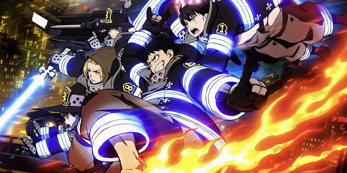 Аниме новинки 2025 - Пламенная бригада пожарных: Третья глава / Enen no Shouboutai: San no Shou / 炎炎ノ消防隊 参ノ章