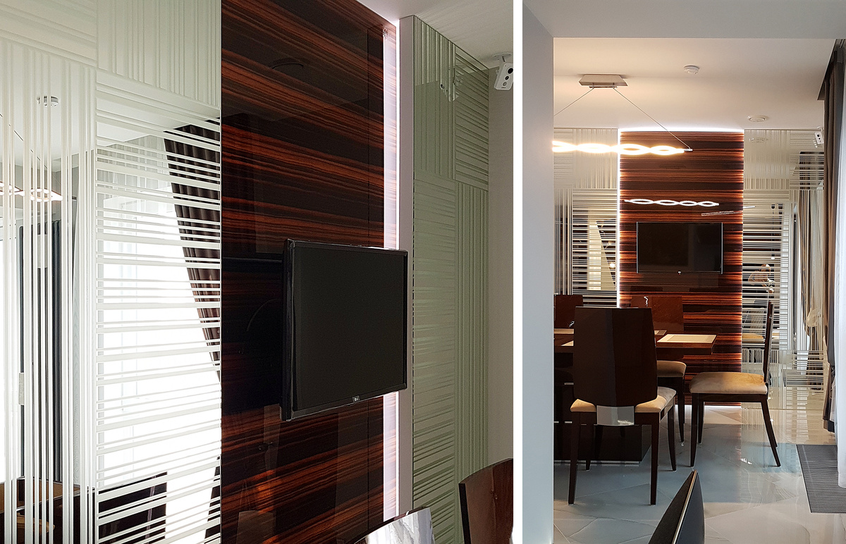 Со стороны дверцы шкафа смотрятся как декоративные панели, очень стильные и необычные. Ваши гости даже не догадаются, что за всей этой дизайнерской красотой прячется система хранения вещей!