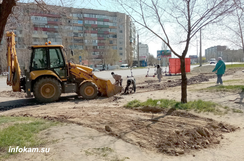    Ремонт пешеходной зоны на улице Базарова