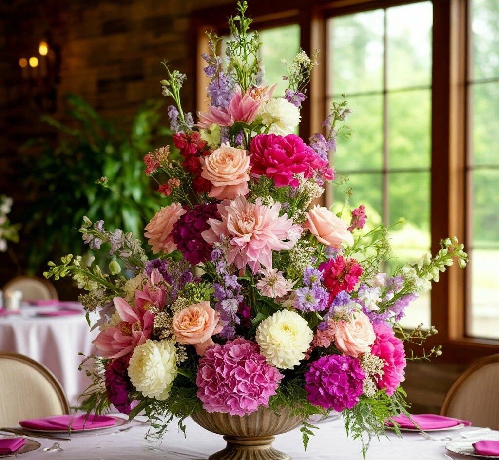 Многоярусная цветочная аранжировка