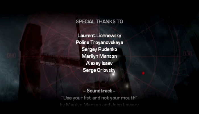 Gif картика: "Финальные титры из игры Cold Fear"