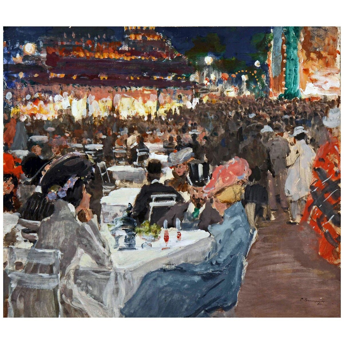 Сергей Виноградов. Кафе ночью. 1901. Музей русского импрессионизма