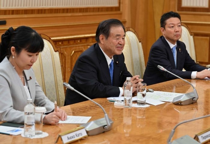 Председатель Японо-туркменской межпарламентской группы дружбы Эндо Тошиаки, 4 июля 2023 года, Казахстан (Фото: akorda.kz)